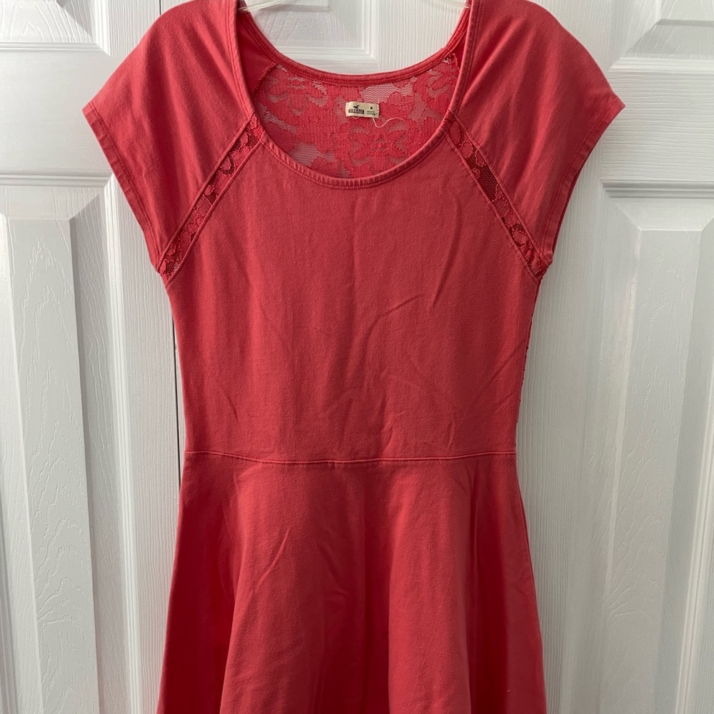 Coral Hollister Lace skater dress